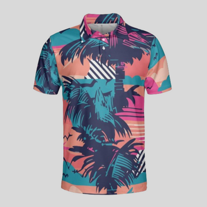 Retro Golf Polo Shirt For Men