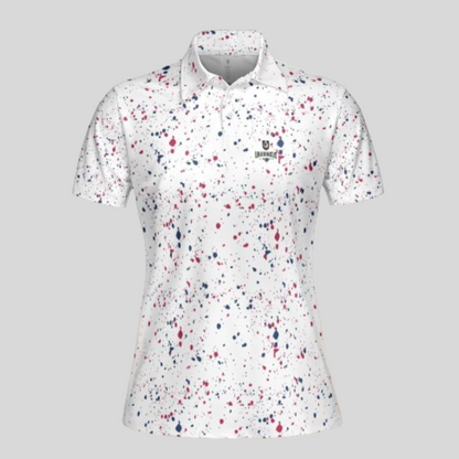 Old Glory Paint Splatter Golf Polo For Women