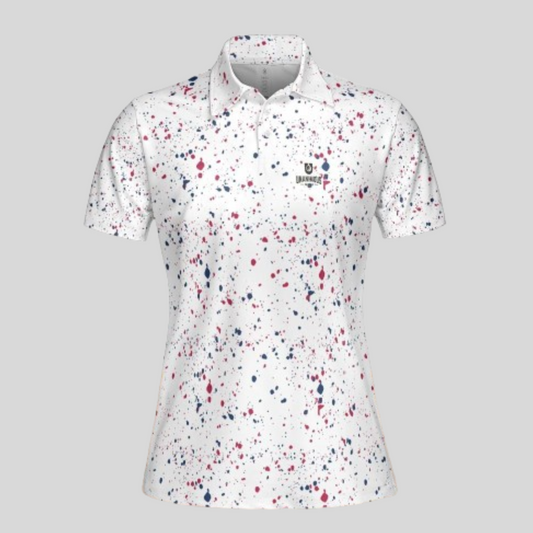 Old Glory Paint Splatter Golf Polo For Women