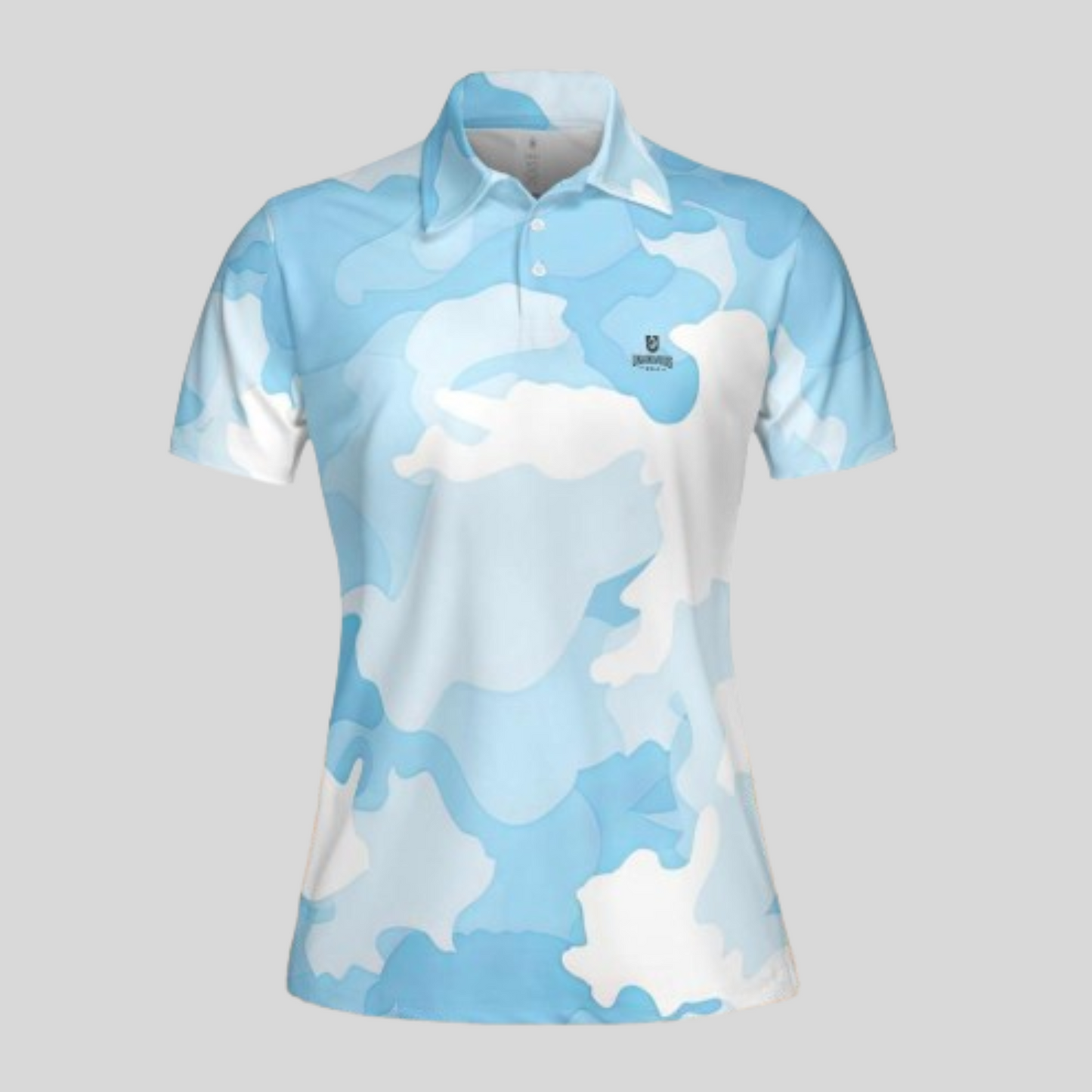 Blue Camo Golf Polo Shirt For Women