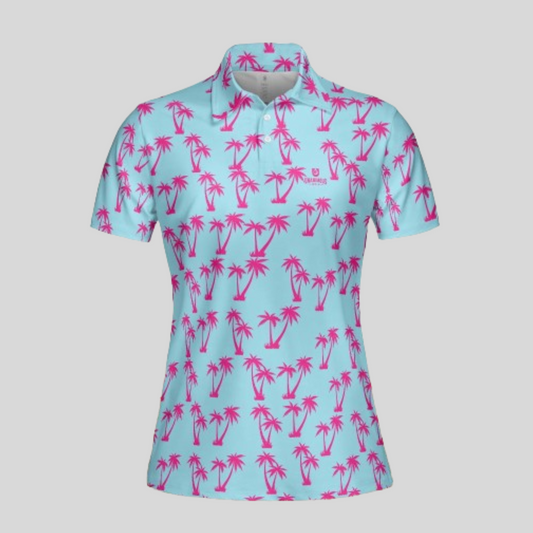 Palm Tree Golf Polo Shirt for Ladies