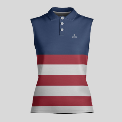 The Red White and Blue Sleeveless Golf Shirt