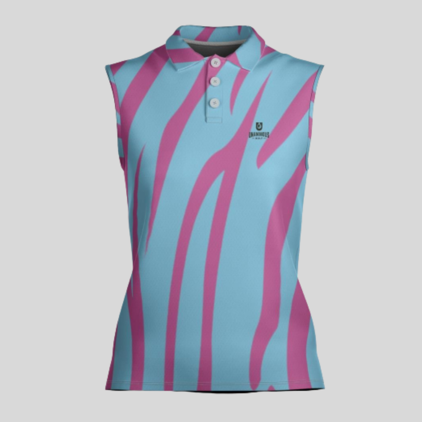 tiger strip women's sleeveless golf polo