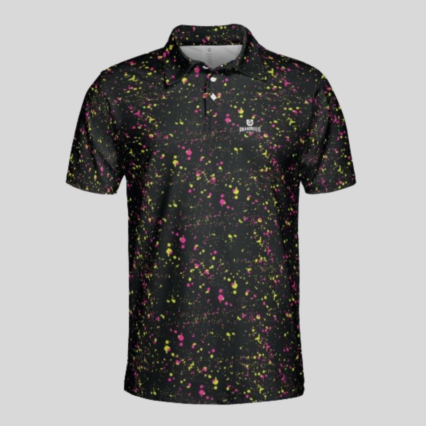 Neon Paint Splatter Golf Polo For Men