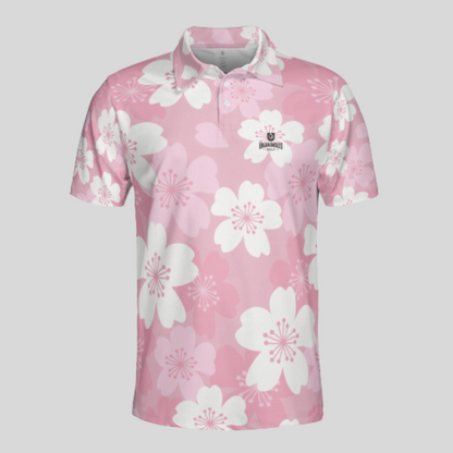 Japanese cherry golf polo shirt