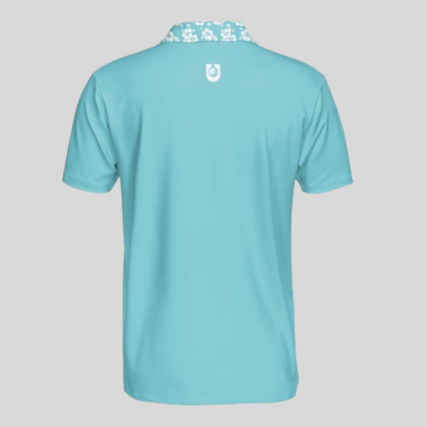 Hibiscus-Turquoise Golf Polo For Men