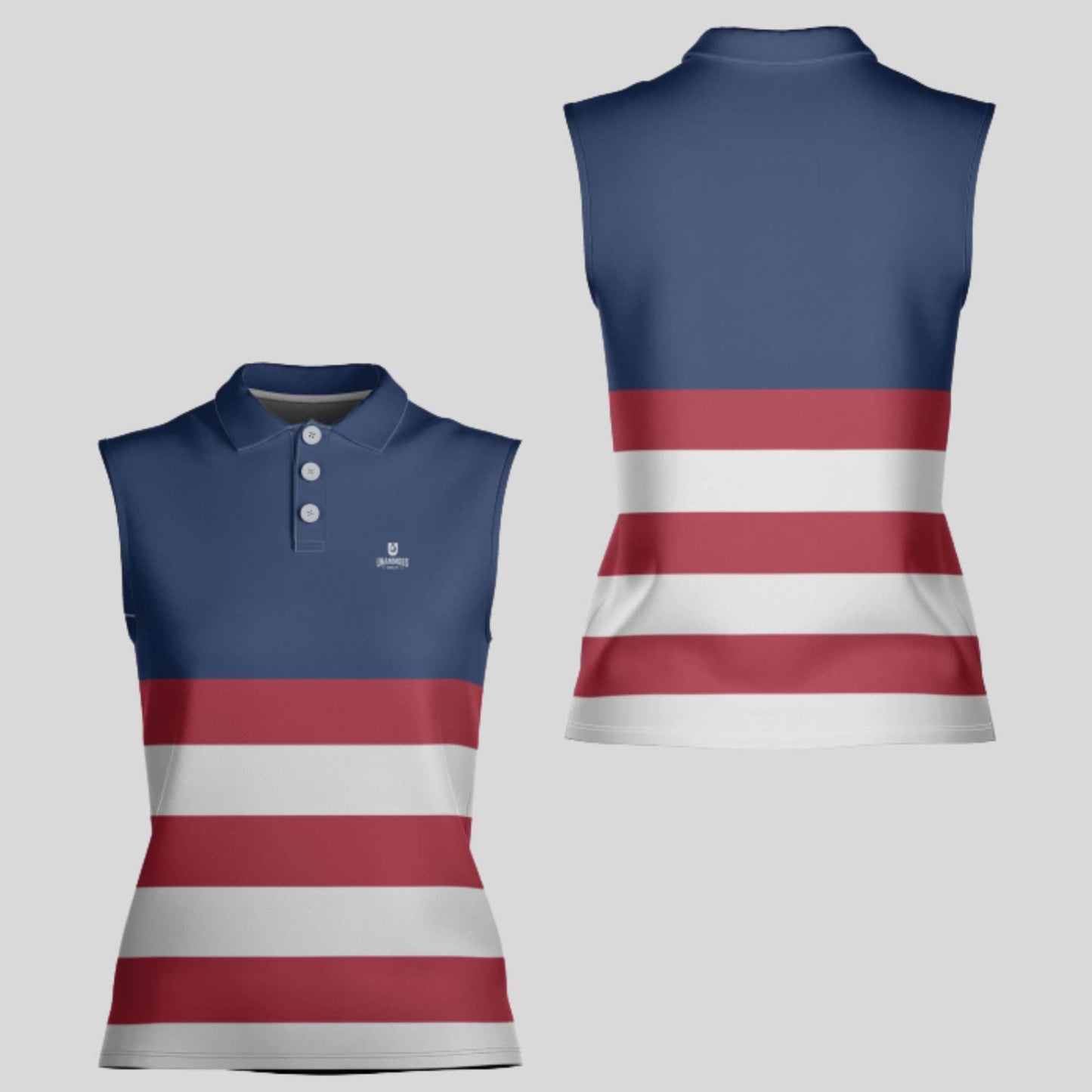 The Red White and Blue Sleeveless Golf Shirt