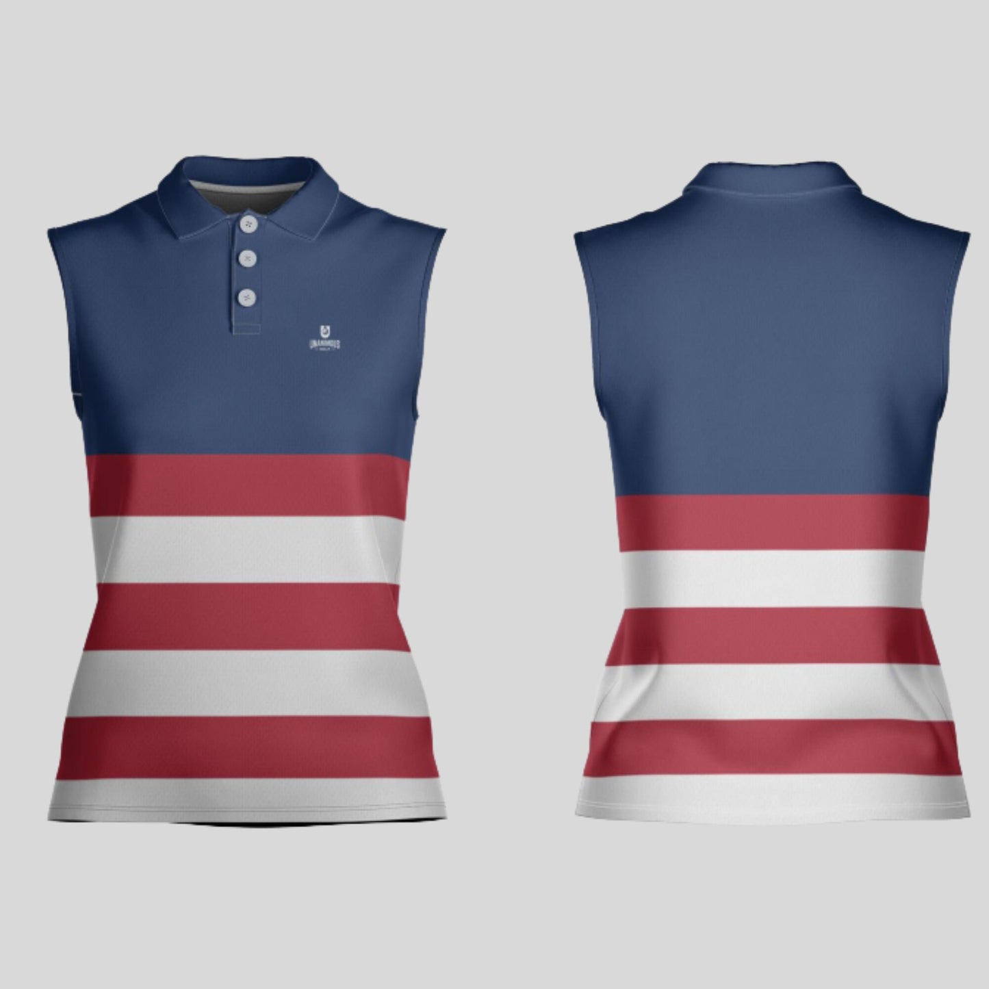 The Red White and Blue Sleeveless Golf Shirt