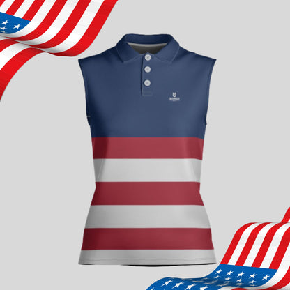 The Red White and Blue Sleeveless Golf Shirt