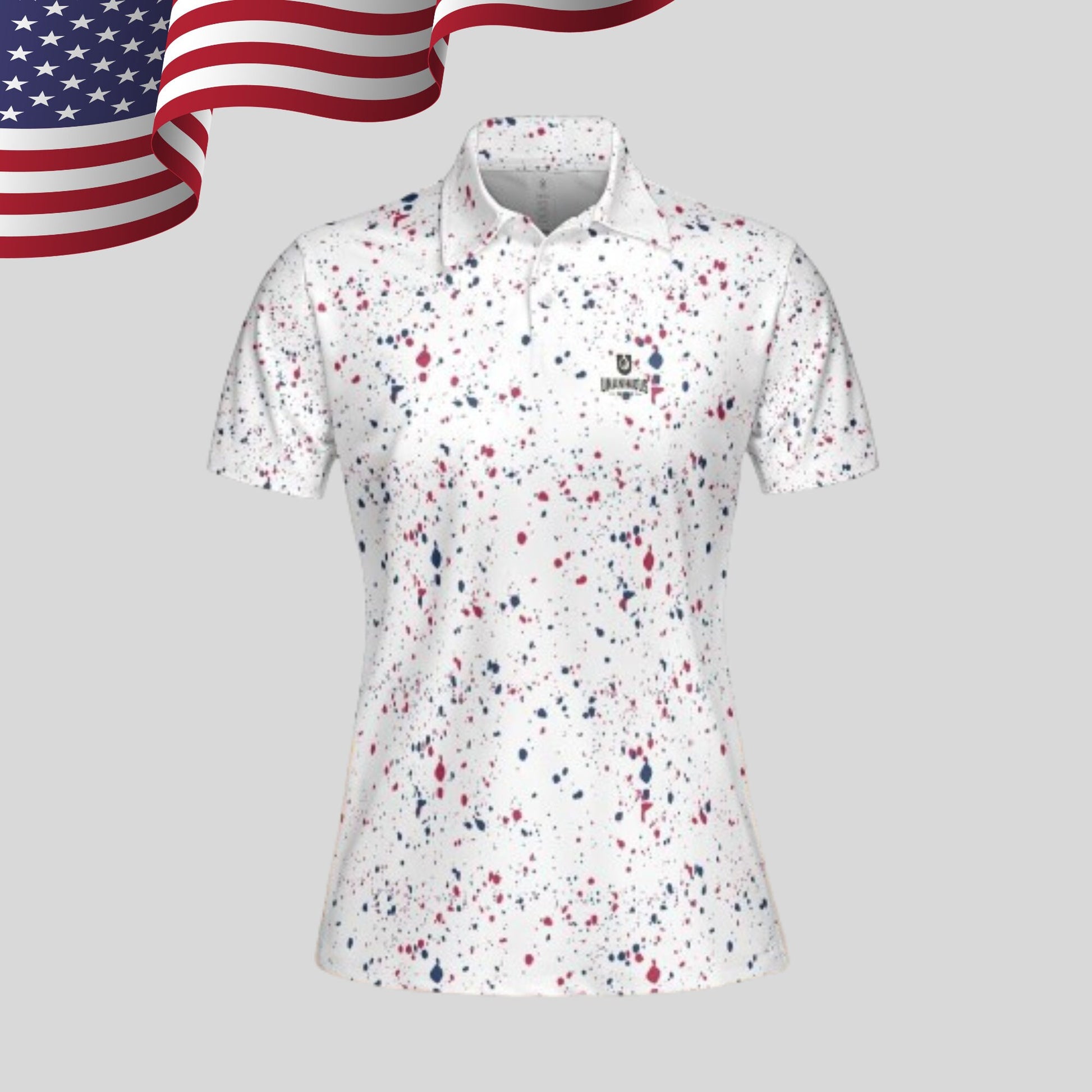 Old Glory Paint Splatter Golf Polo For Women