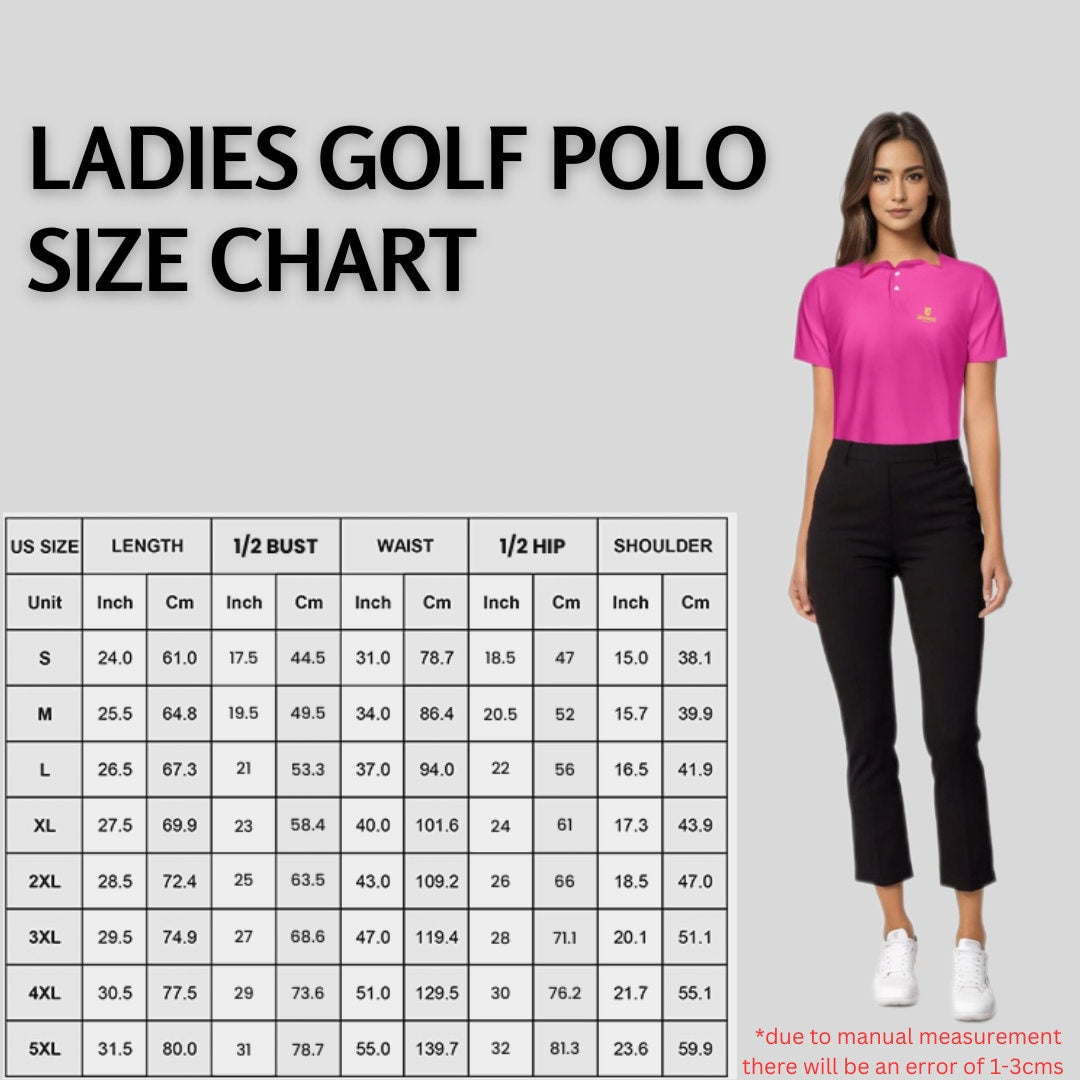 Neon Pink/chartreuse golf polo shirt for Women