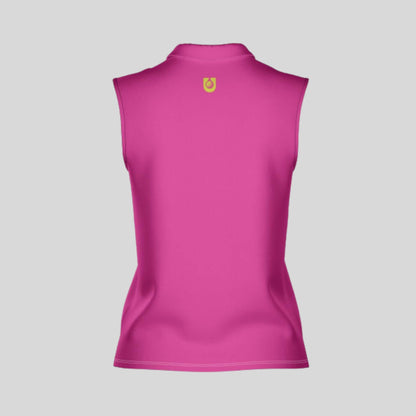 Neon Pink/chartreuse Sleevless golf polo shirt For women