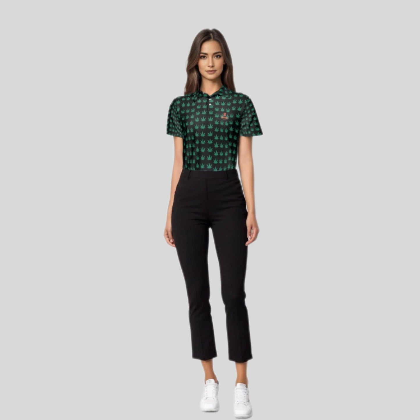 Cannabis ladies golf polo shirt