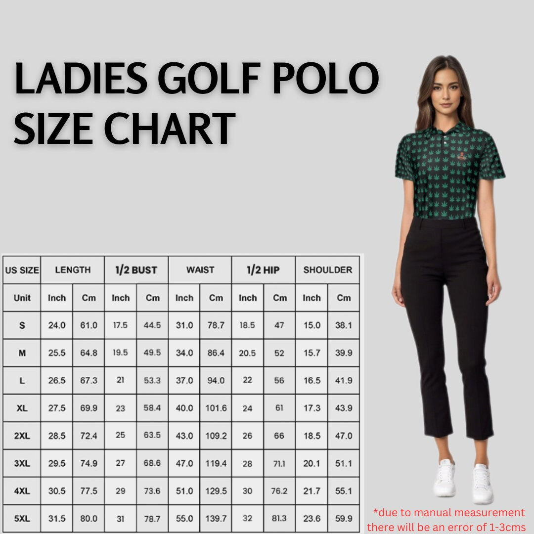 Cannabis ladies golf polo shirt