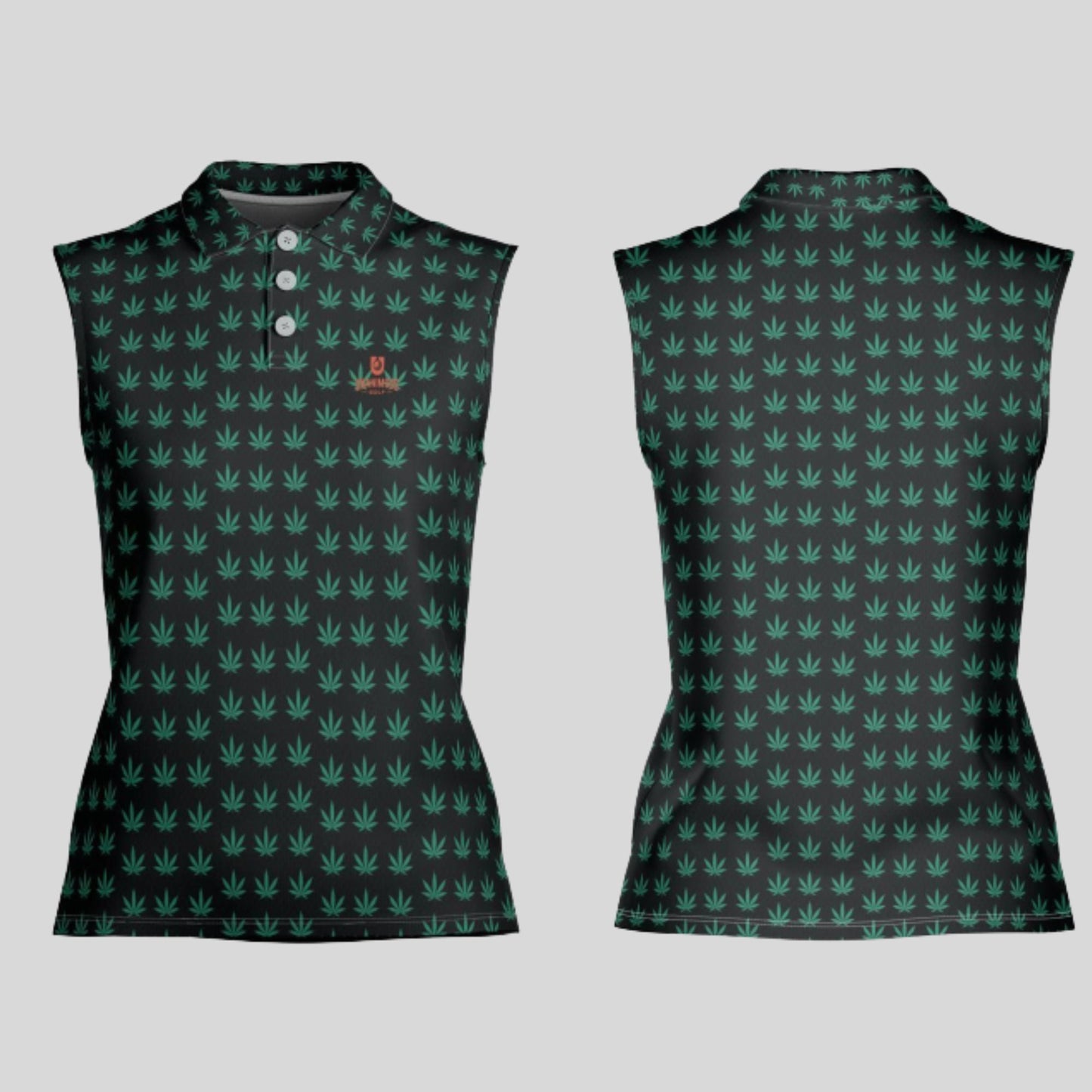 Cannabis sleeveless Ladies golf polo