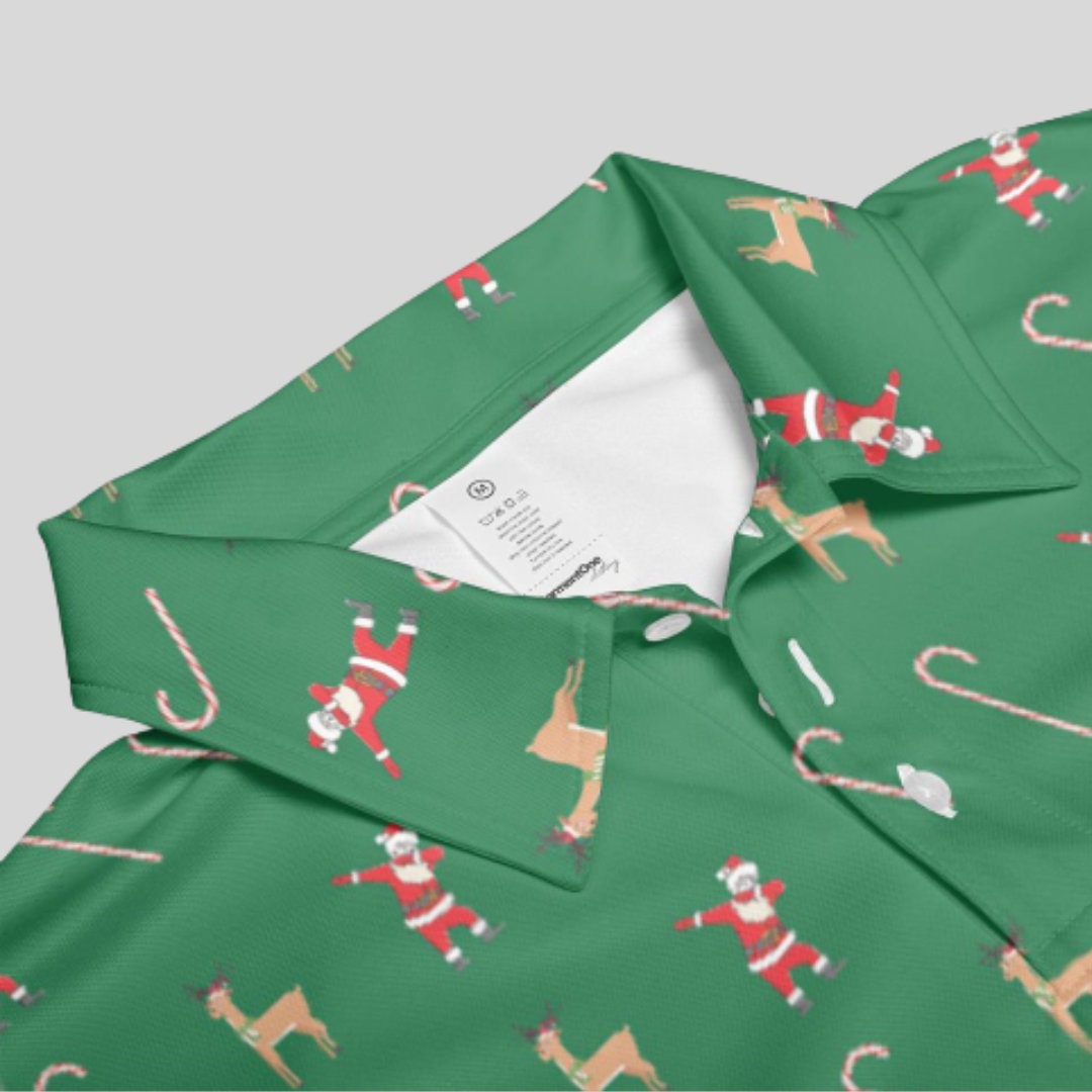 dabbing Santa Christmas golf polo shirt for Men