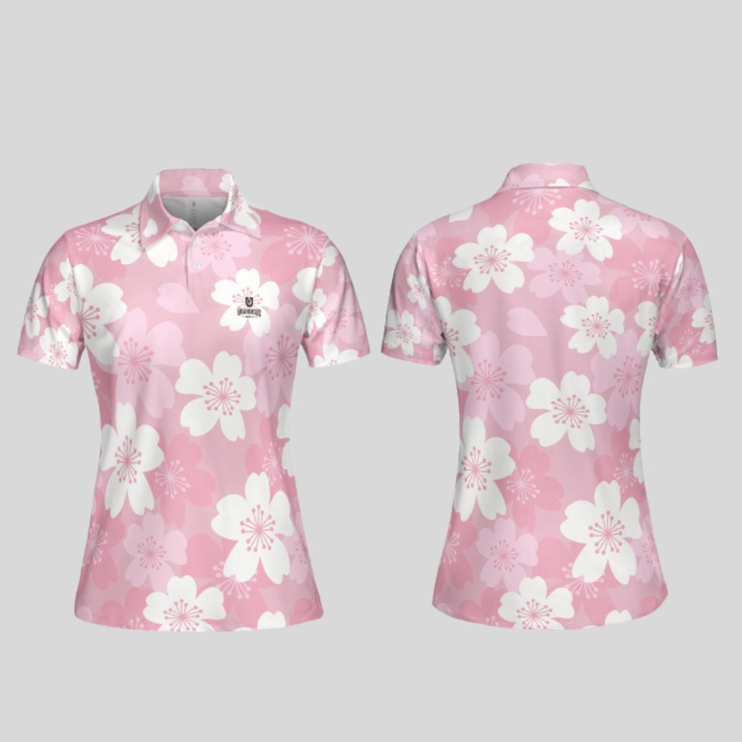 Japanese Cherry golf polo shirt