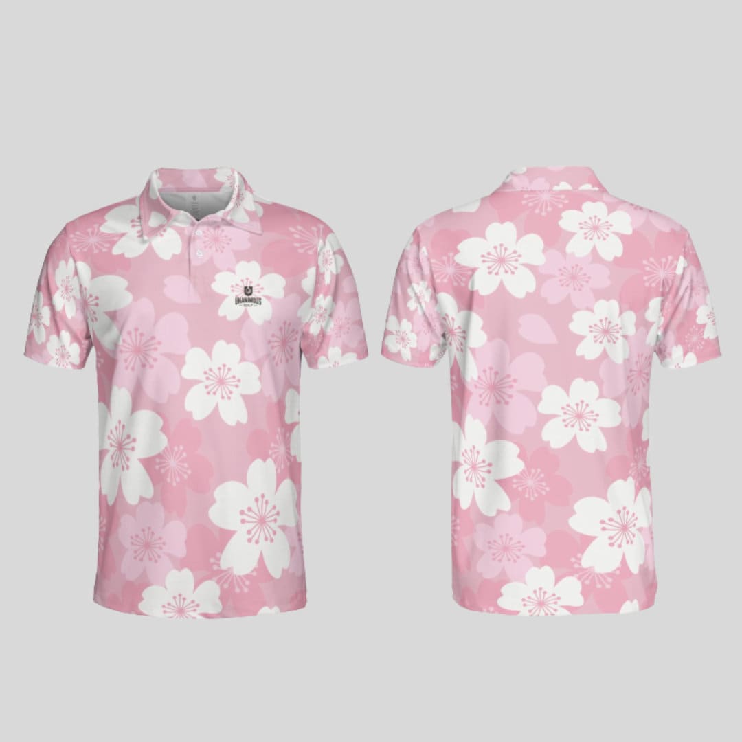 Japanese cherry golf polo shirt