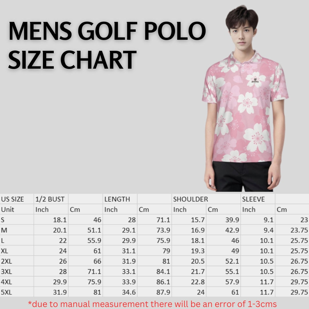 Japanese cherry golf polo shirt