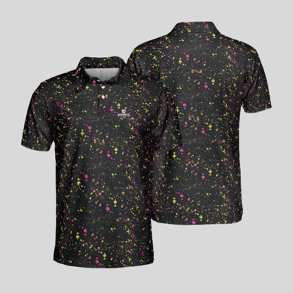 Neon Paint Splatter Golf Polo For Men