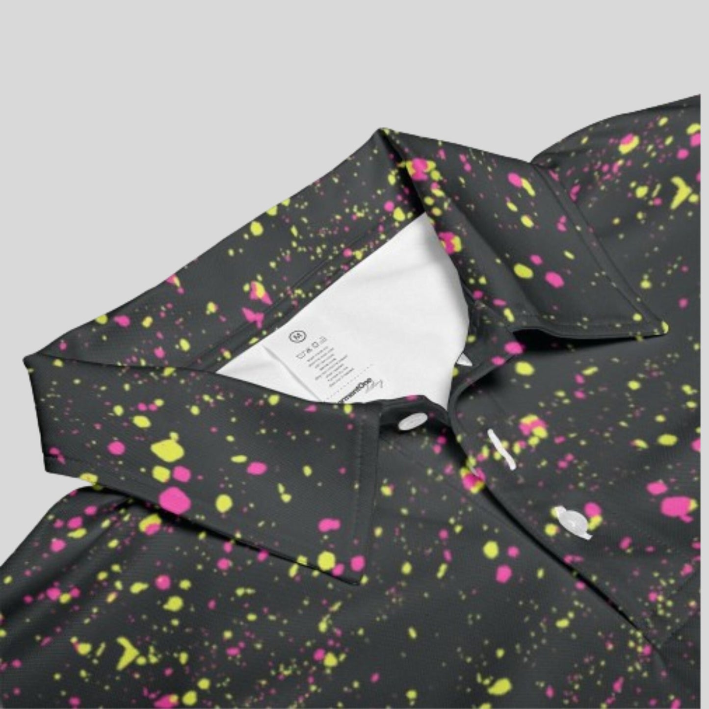 Neon Paint Splatter Golf Polo For Women