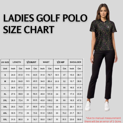 Neon Paint Splatter Golf Polo For Women