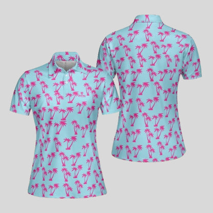 Palm Tree Golf Polo Shirt for Ladies