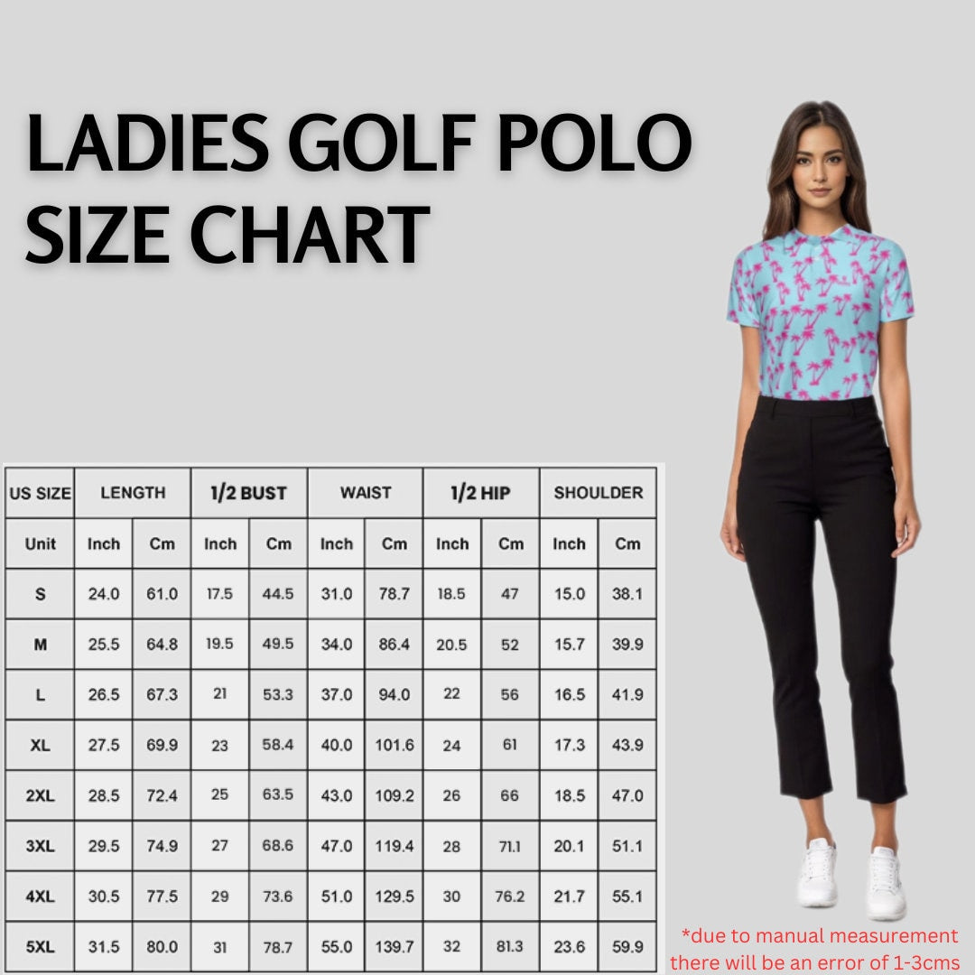 Palm Tree Golf Polo Shirt for Ladies