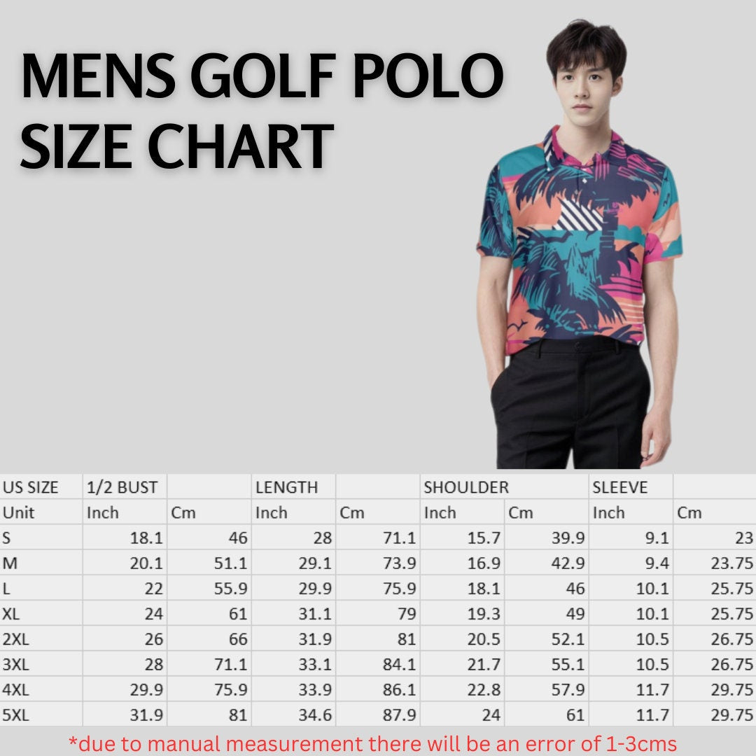 Retro Golf Polo Shirt For Men