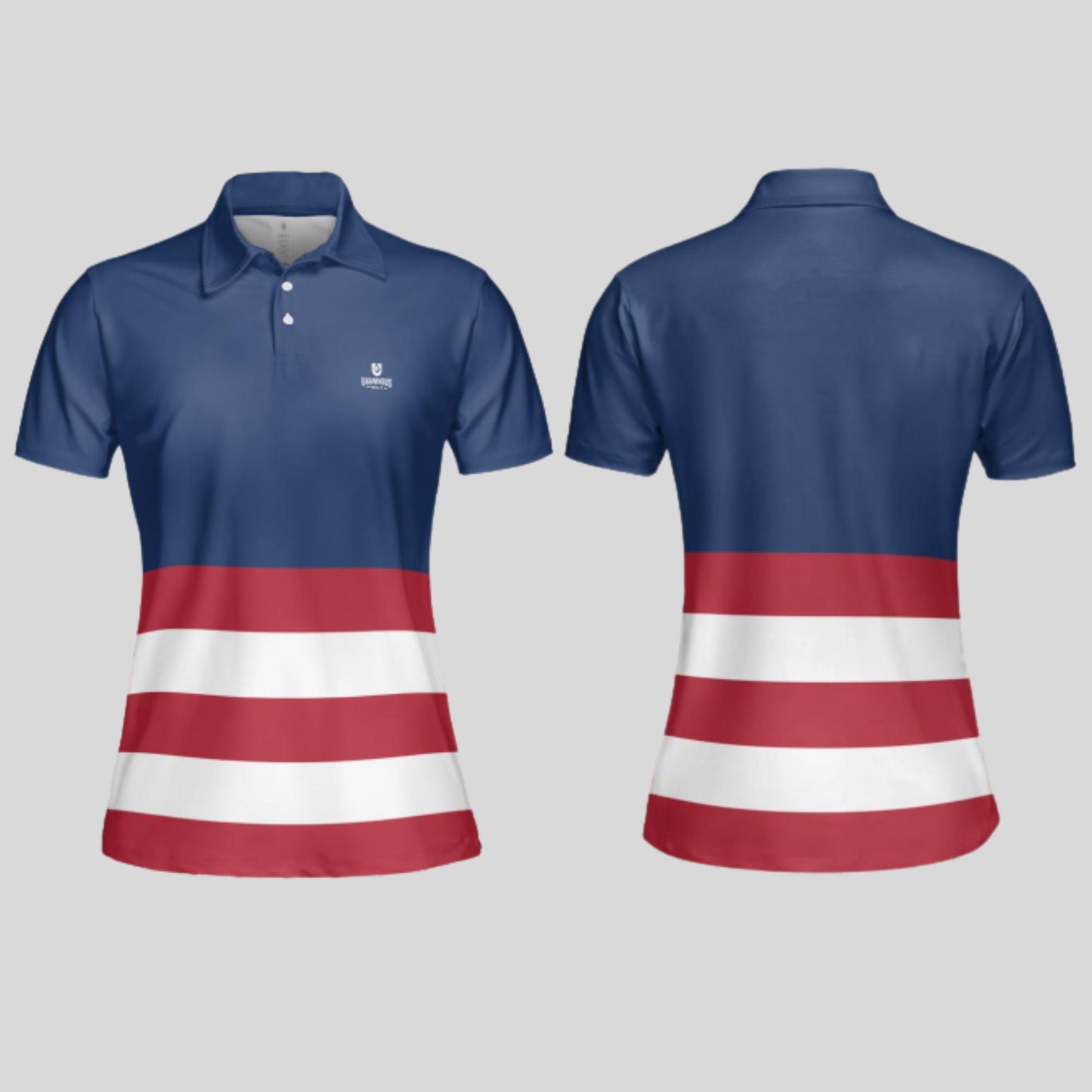 The Red White and Blue Ladies Golf Polo