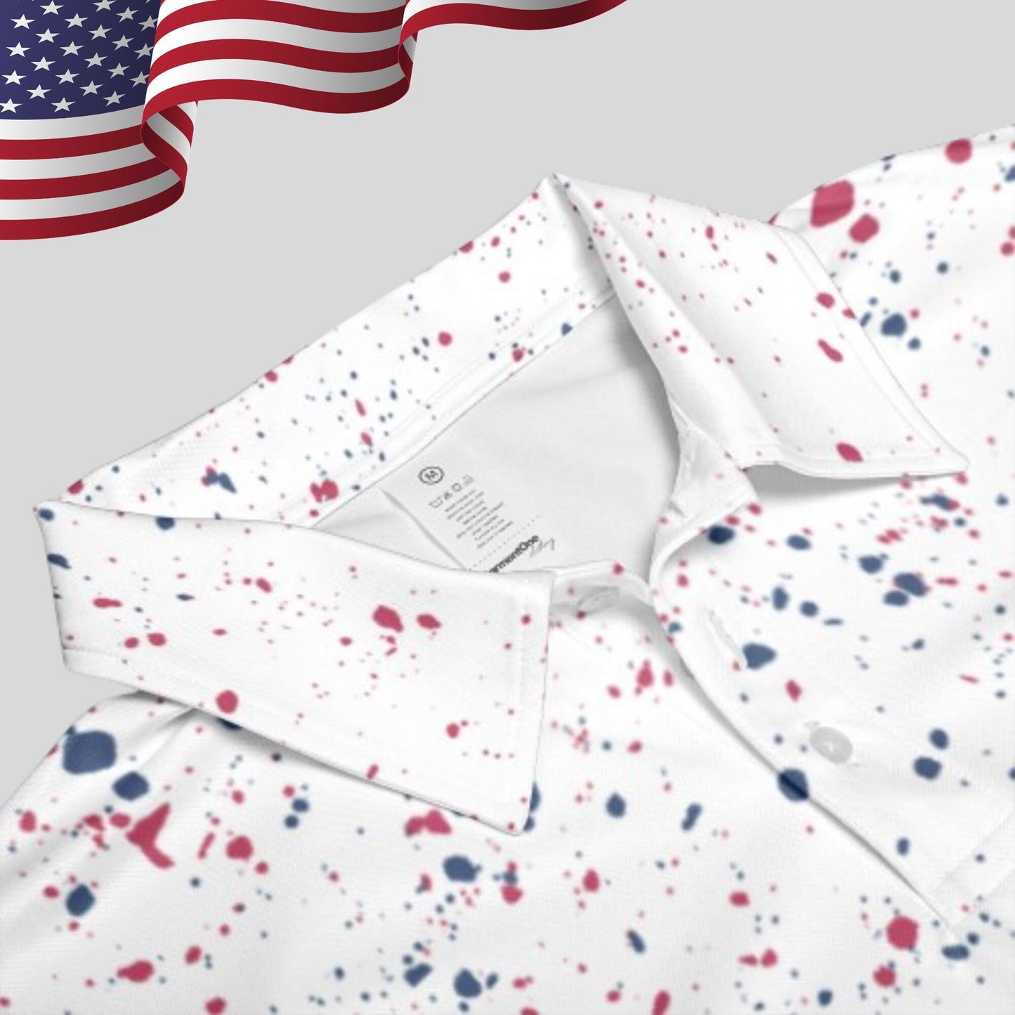 Old Glory Paint Splatter Sleeveless Golf Polo Shirt For Women