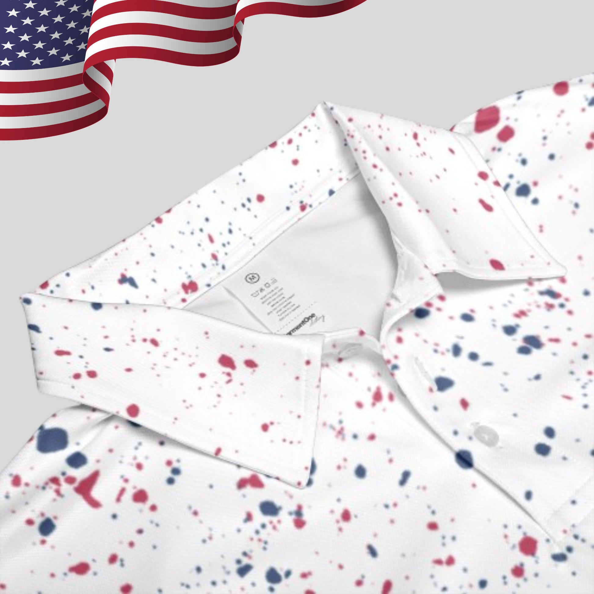 Old Glory Paint Splatter Golf Polo For Women