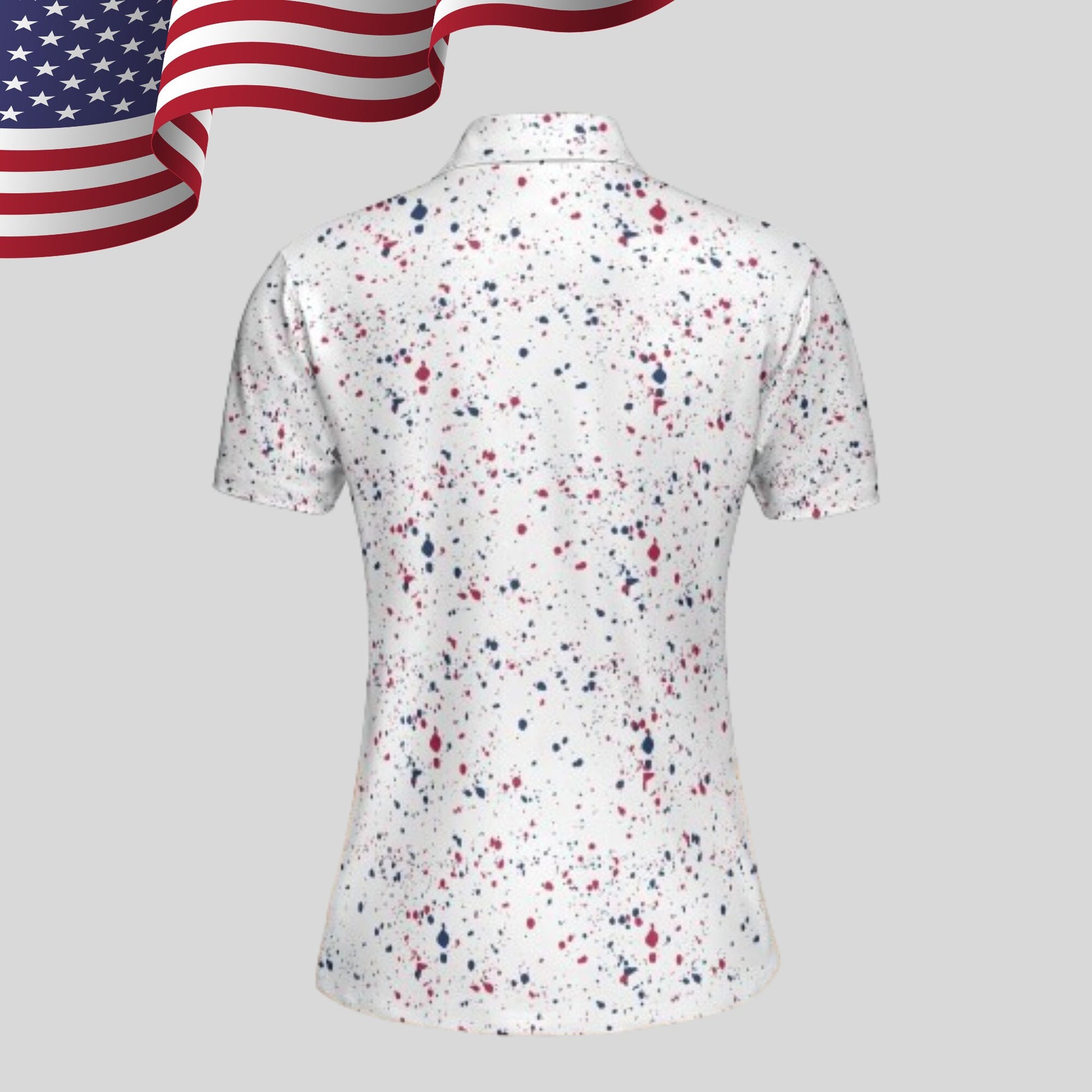 Old Glory Paint Splatter Golf Polo For Women