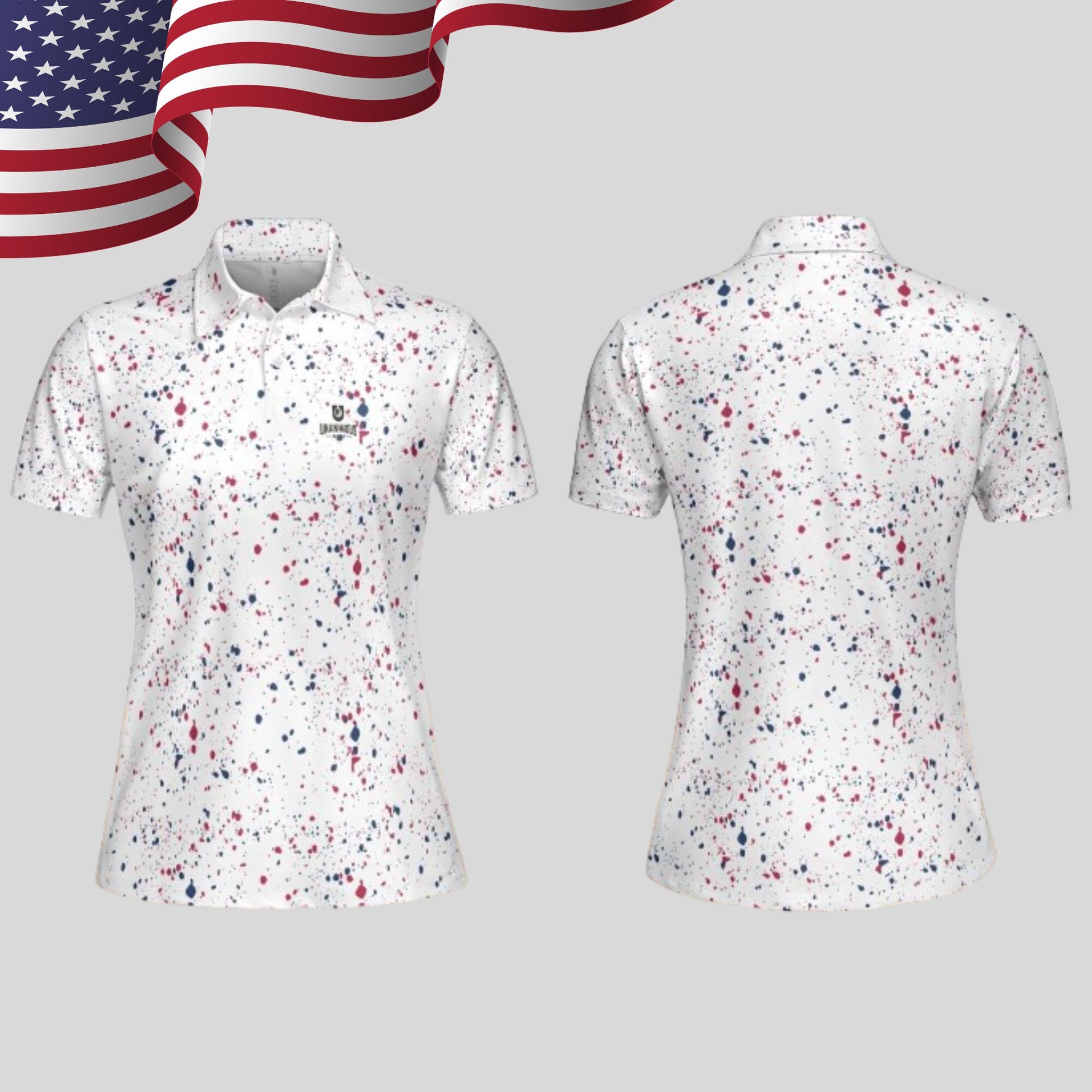 Old Glory Paint Splatter Golf Polo For Women