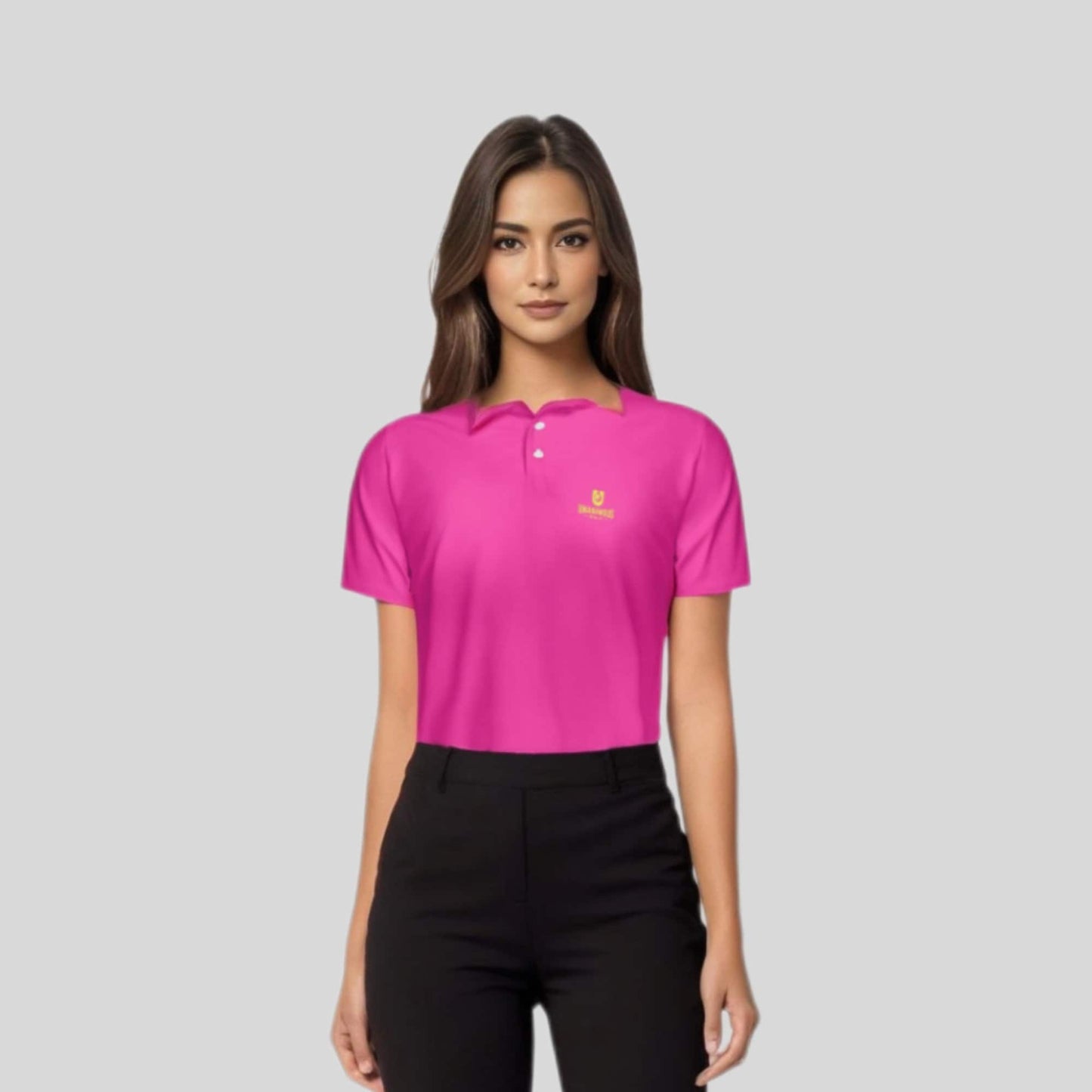 Neon Pink/chartreuse golf polo shirt for Women