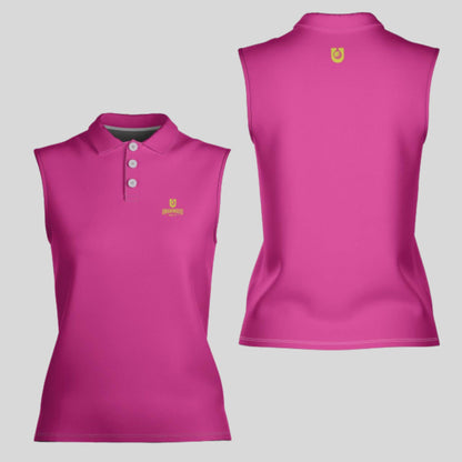 Neon Pink/chartreuse Sleevless golf polo shirt For women