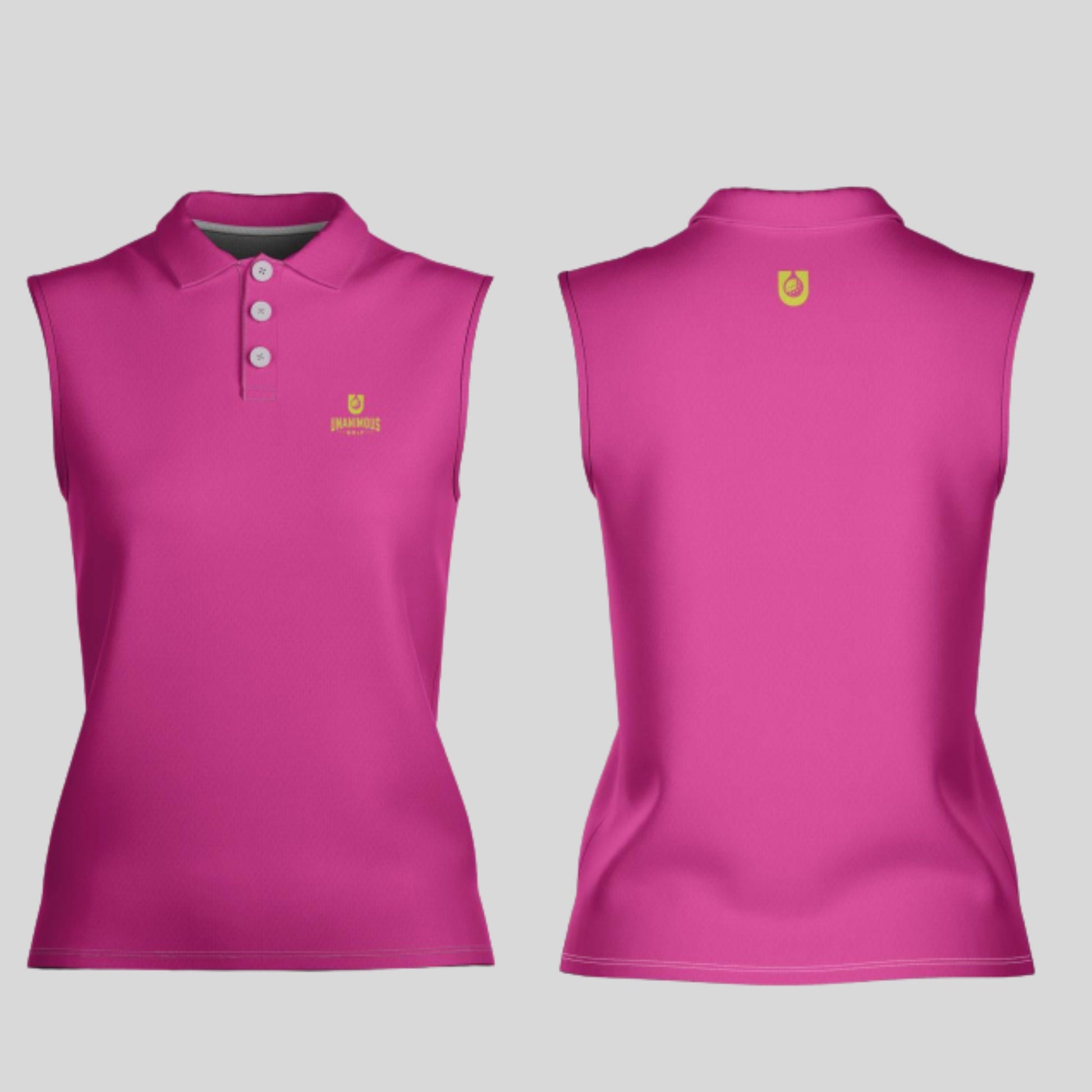 Neon Pink/chartreuse Sleevless golf polo shirt For women