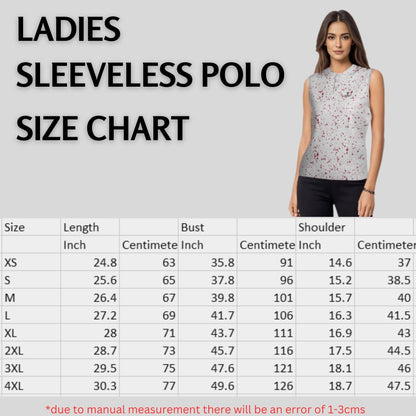 Crimson Paint Splatter Sleeveless golf polo shirt for women