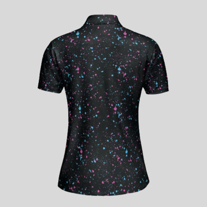 cyan-flamingo golf shirt polo for women