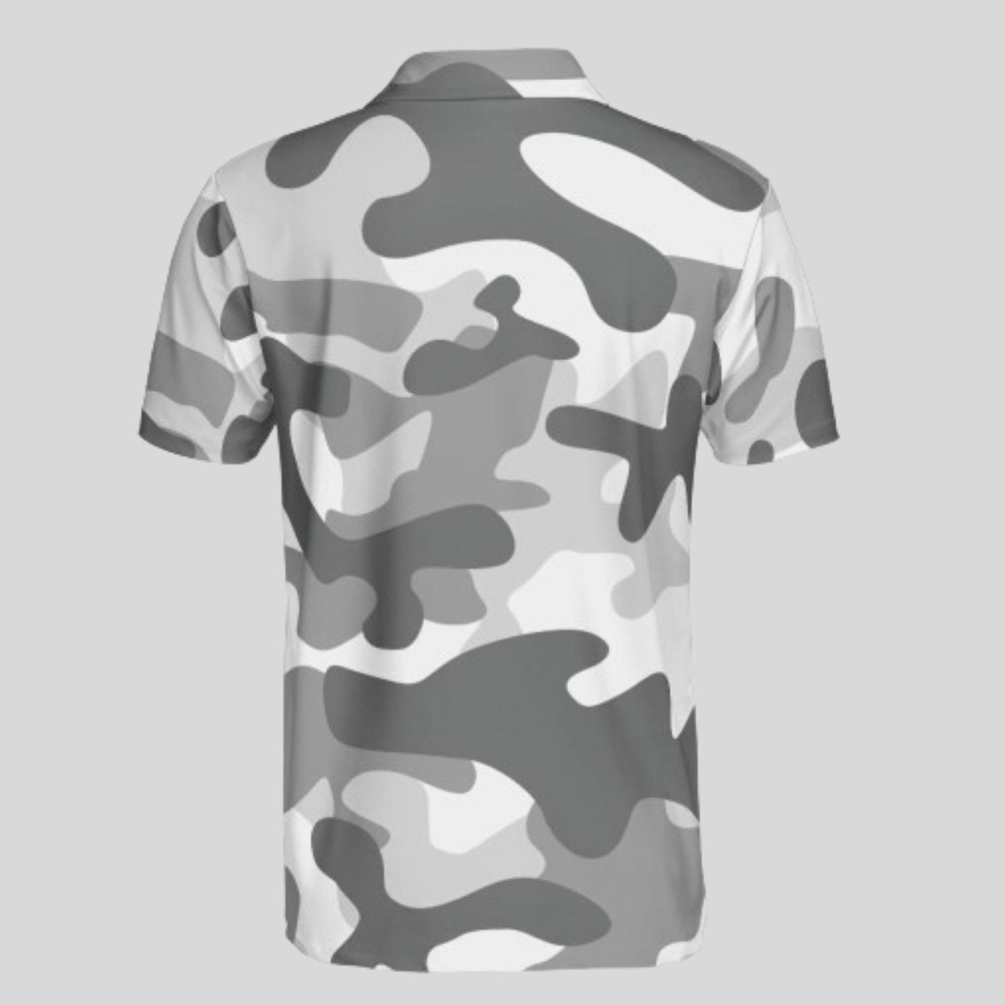 Grey Camo Golf Polo Shirt For Men