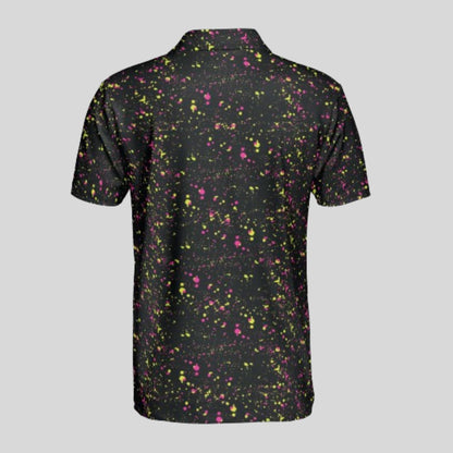 Neon Paint Splatter Golf Polo For Men