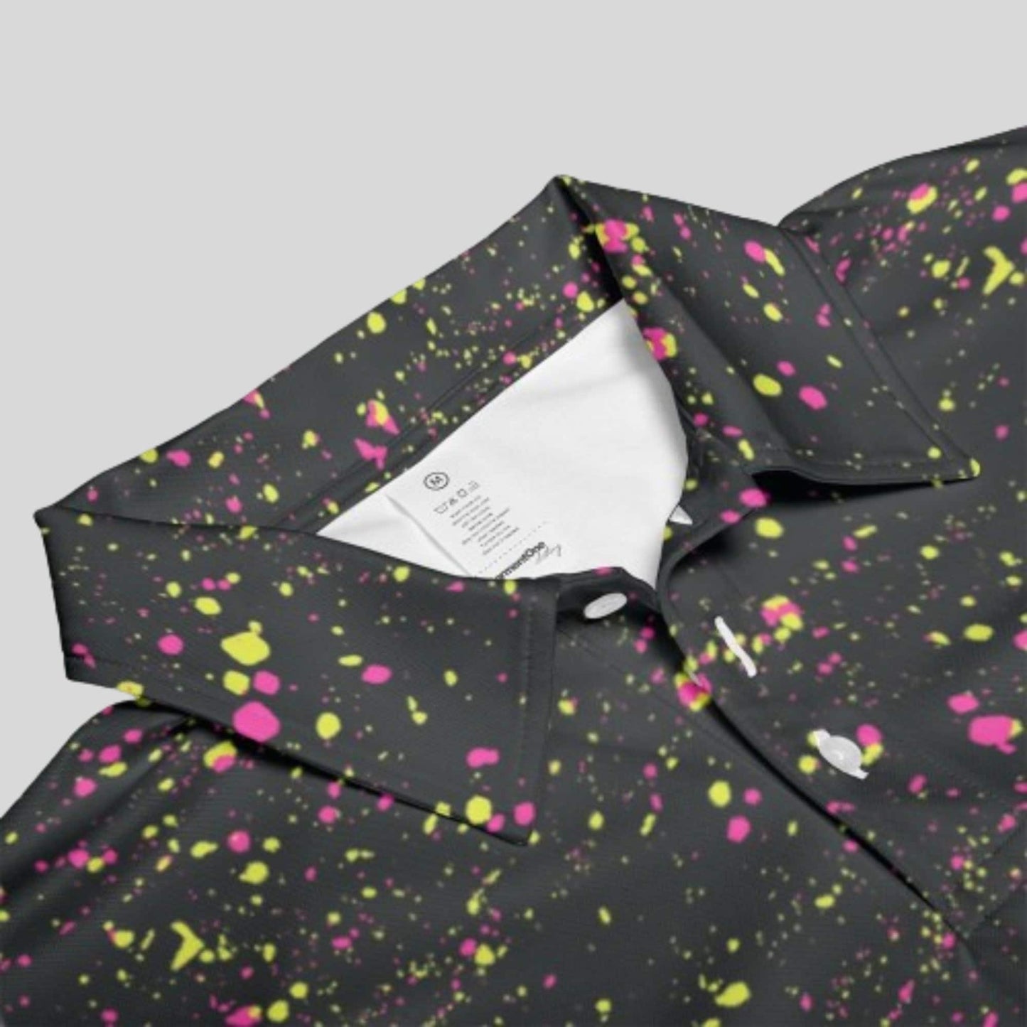 Neon Paint Splatter Golf Polo For Men