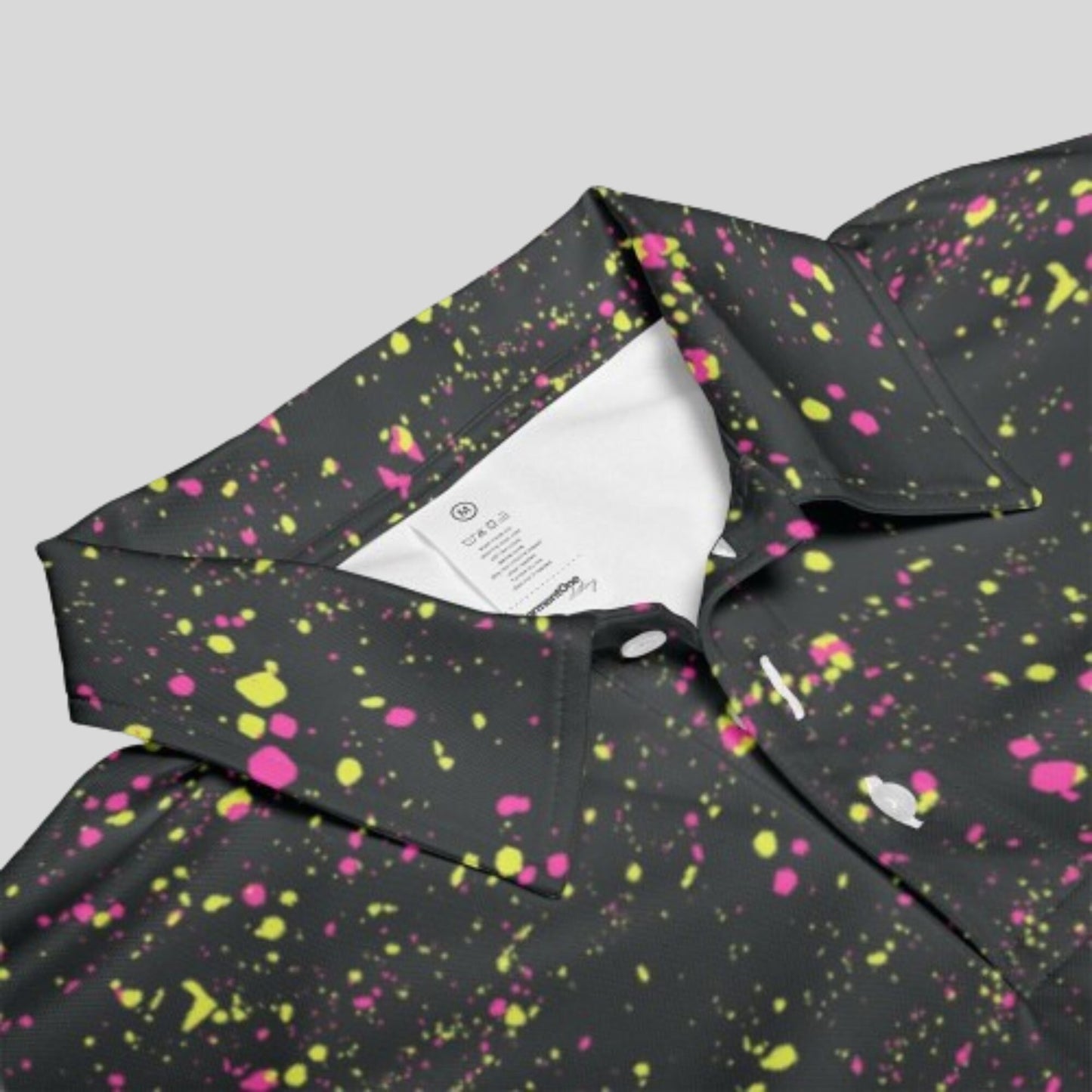 Neon Paint Splatter Sleeveless Golf Polo For Women