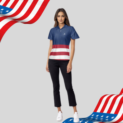 The Red White and Blue Ladies Golf Polo