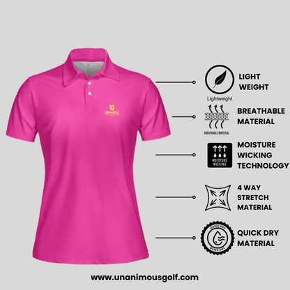 Neon Pink/chartreuse golf polo shirt for Women