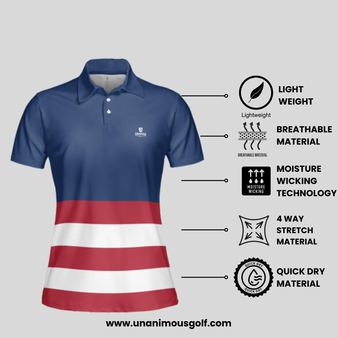 The Red White and Blue Ladies Golf Polo