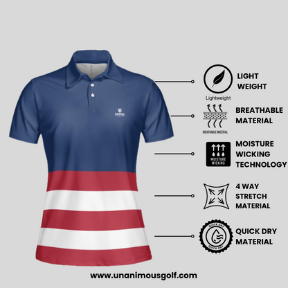 The Red White and Blue Ladies Golf Polo