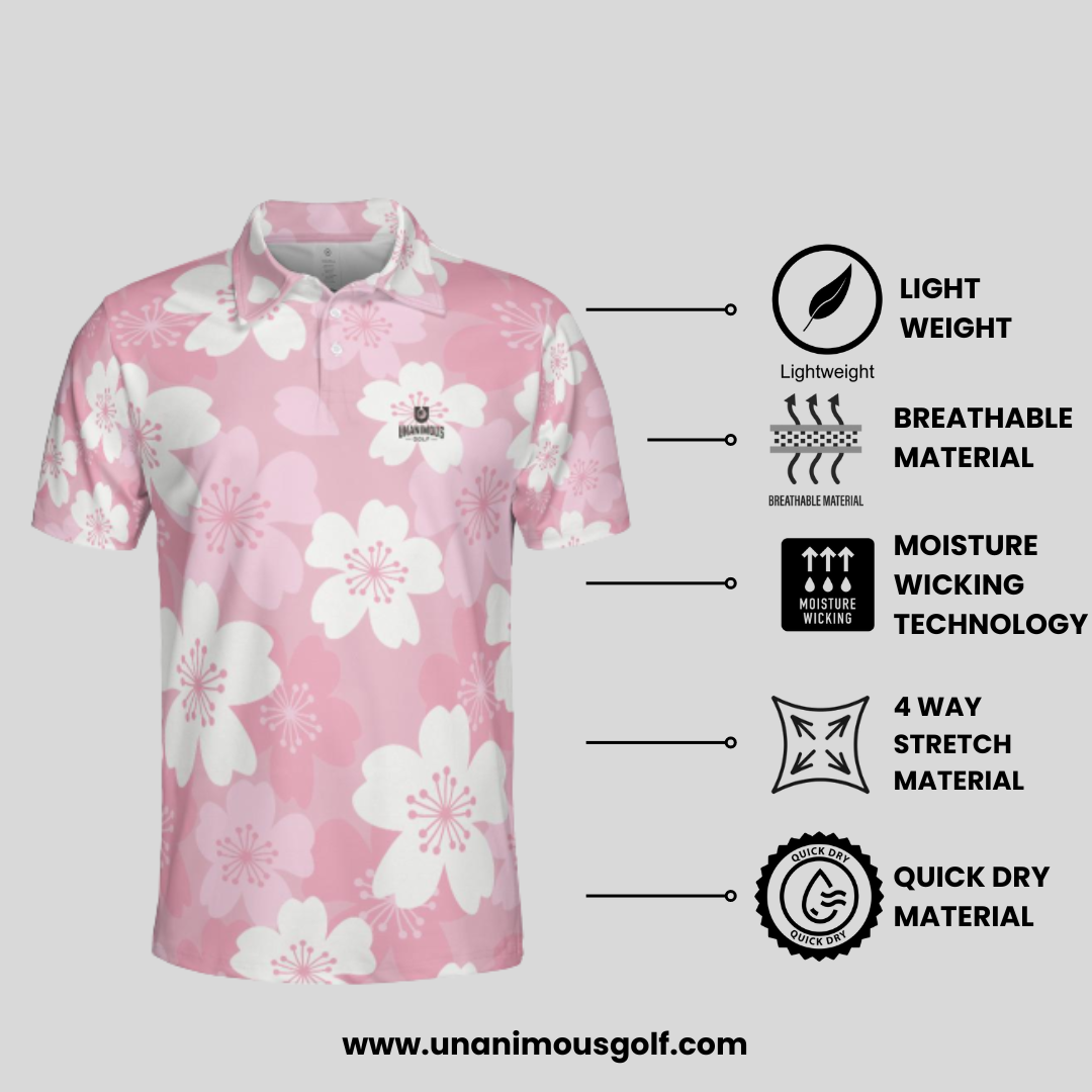 Japanese cherry golf polo shirt