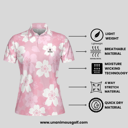 Japanese Cherry golf polo shirt