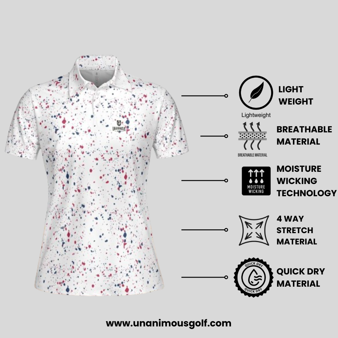 Old Glory Paint Splatter Golf Polo For Women